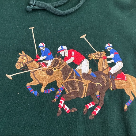 Polo Ralph Lauren Triple Pony Hoodie Pullover - Hole in Arm - Picture 5 of 9